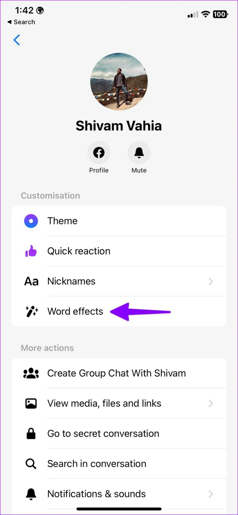 Como adicionar efeitos especiais a palavras no Facebook Messenger