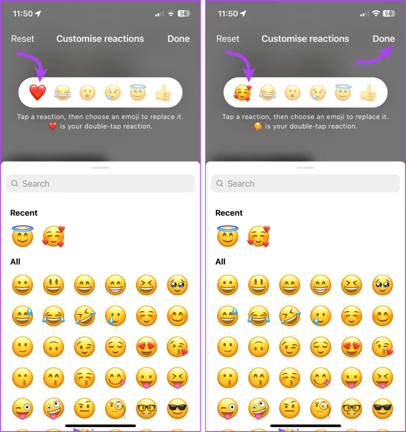 Hoe te reageren op Instagram-berichten met verschillende Emoji's