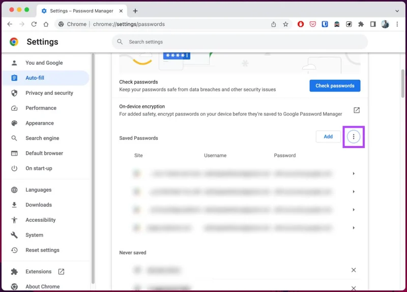 Hoe Chrome-wachtwoorden naar CSV te exporteren