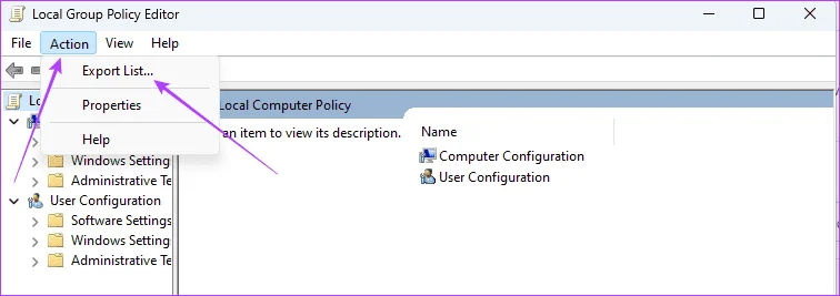 Les 4 meilleures façons de sauvegarder l'éditeur de stratégie de groupe local sous Windows 11