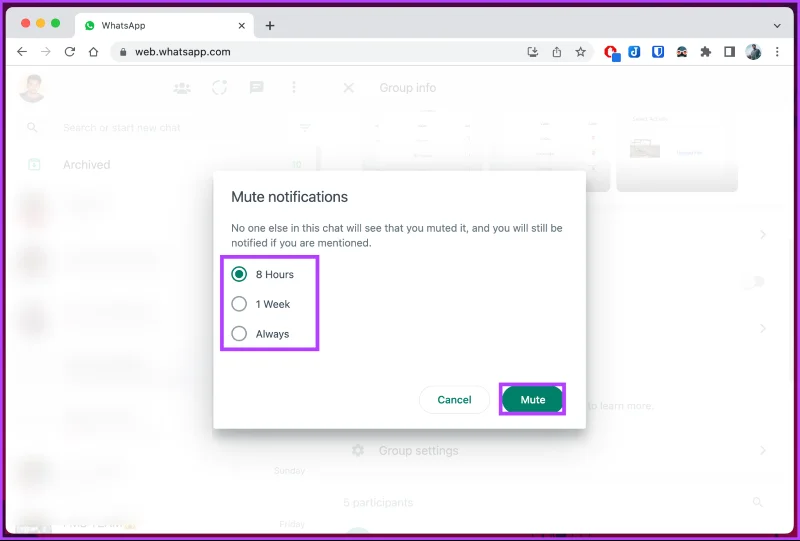 WhatsApp-groepsmeldingen permanent dempen
