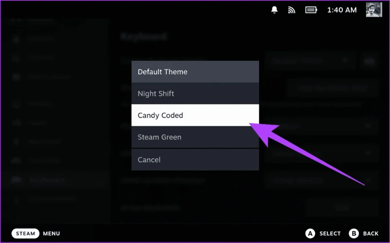Come cambiare il tema della tastiera su Steam Deck