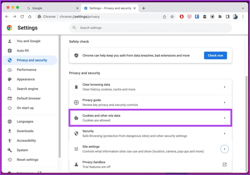 วิธีล้างคุกกี้และแคชใน Chrome สำหรับไซต์เดียว
