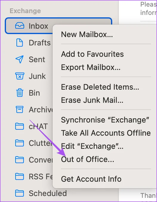 Comment configurer un message d'absence du bureau dans l'application Mail sur Mac