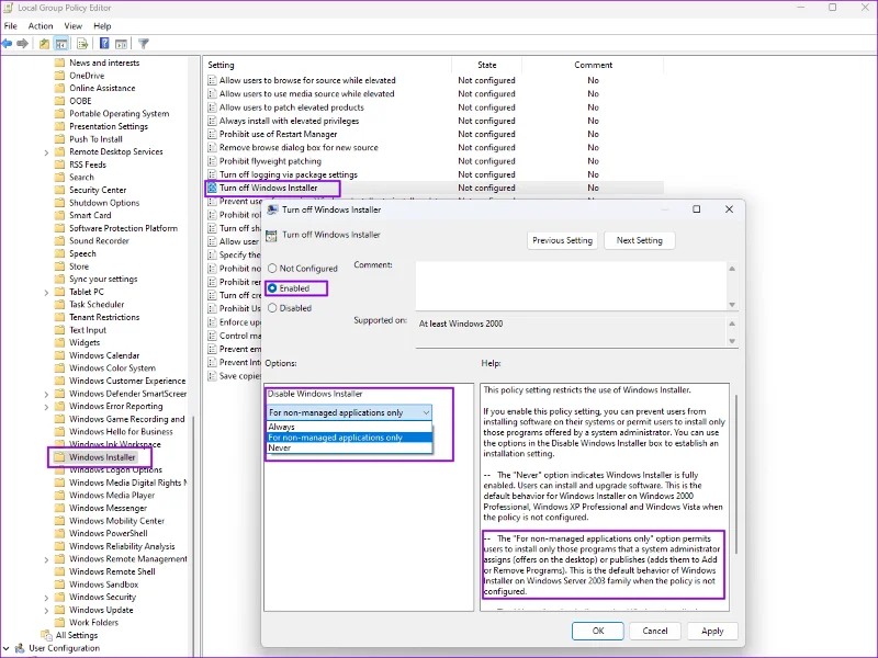3 façons d'empêcher les utilisateurs d'installer de nouveaux logiciels sur Windows 11