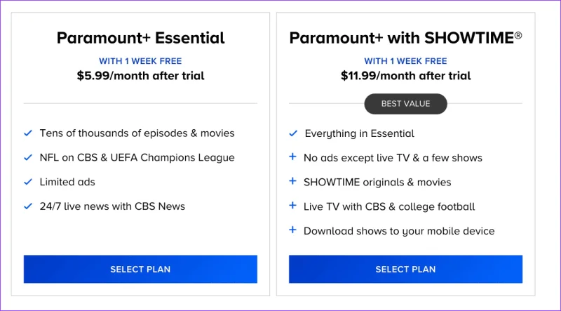 Gli 11 modi principali per risolvere il problema con Paramount Plus che non funziona sul Web
