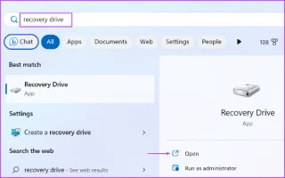 Cómo crear y utilizar una unidad de recuperación en Windows 11