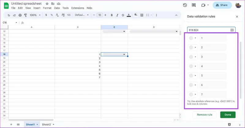 Come creare, modificare ed eliminare elenchi a discesa in Fogli Google