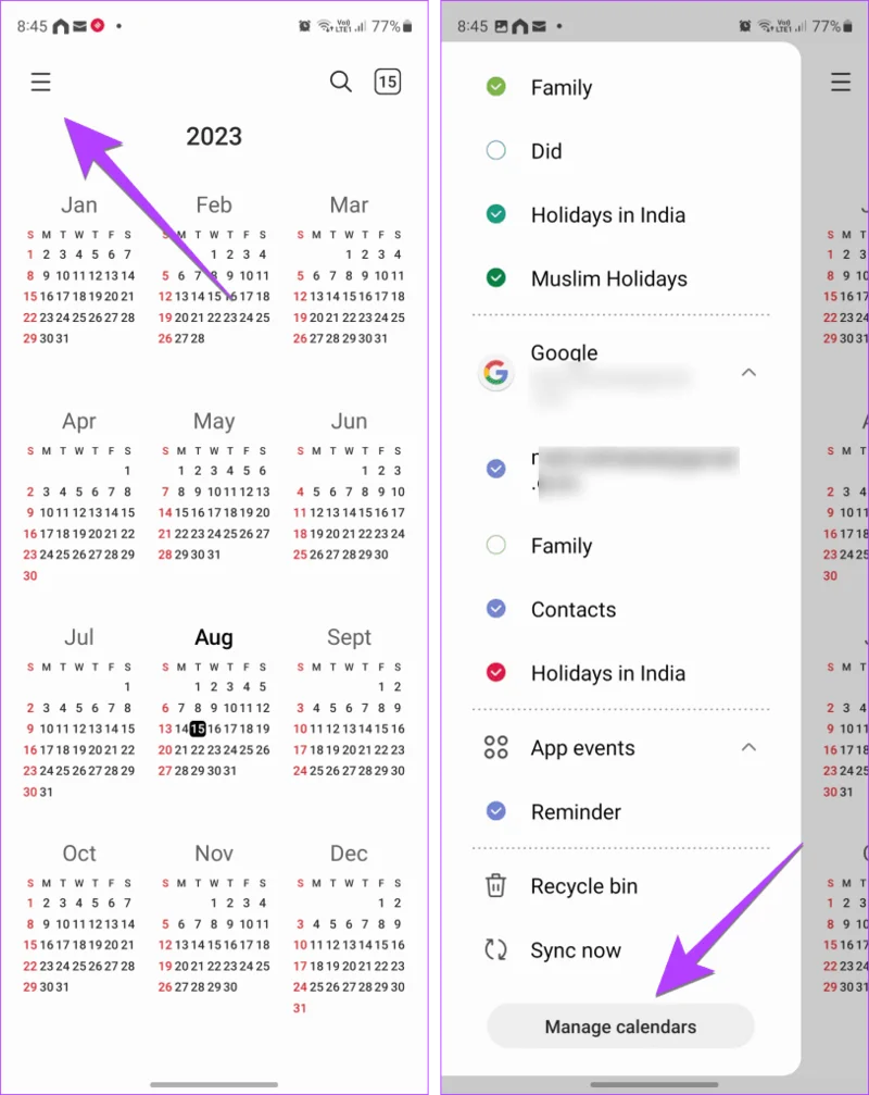 12 correzioni per il calendario Samsung che non mostra eventi e festività