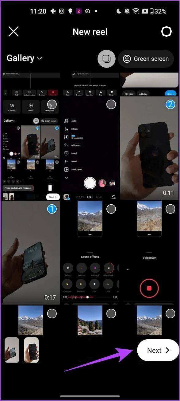 Come modificare i reel utilizzando l'editor integrato di Instagram