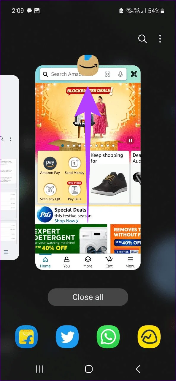 Erzwingen Sie das Schließen der Amazon-App