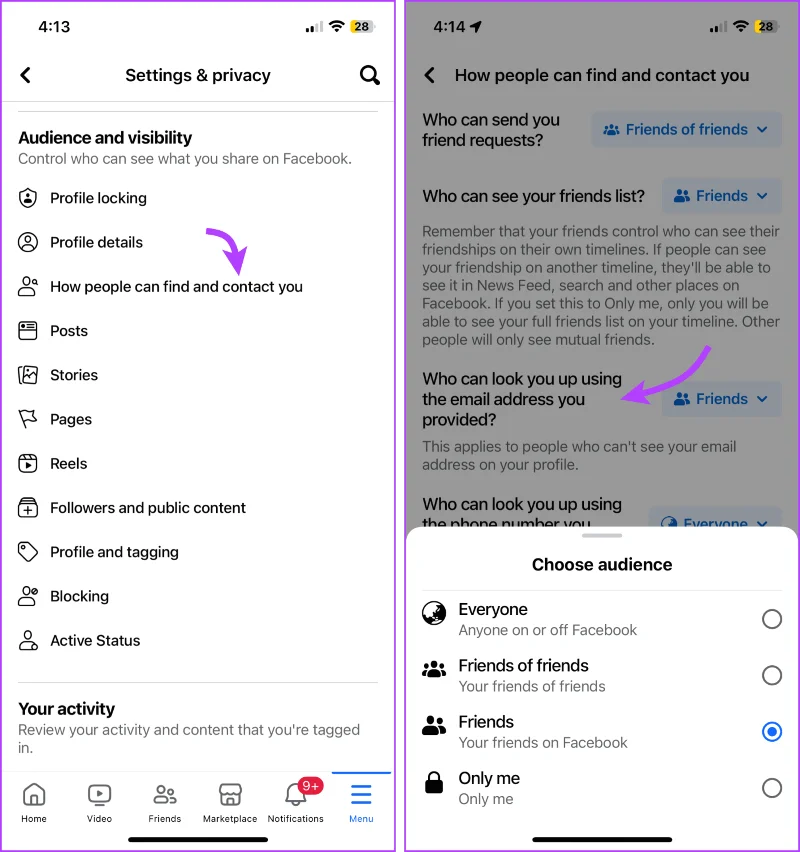 Come trovare l'e-mail utilizzata per Facebook su dispositivo mobile, Web o desktop