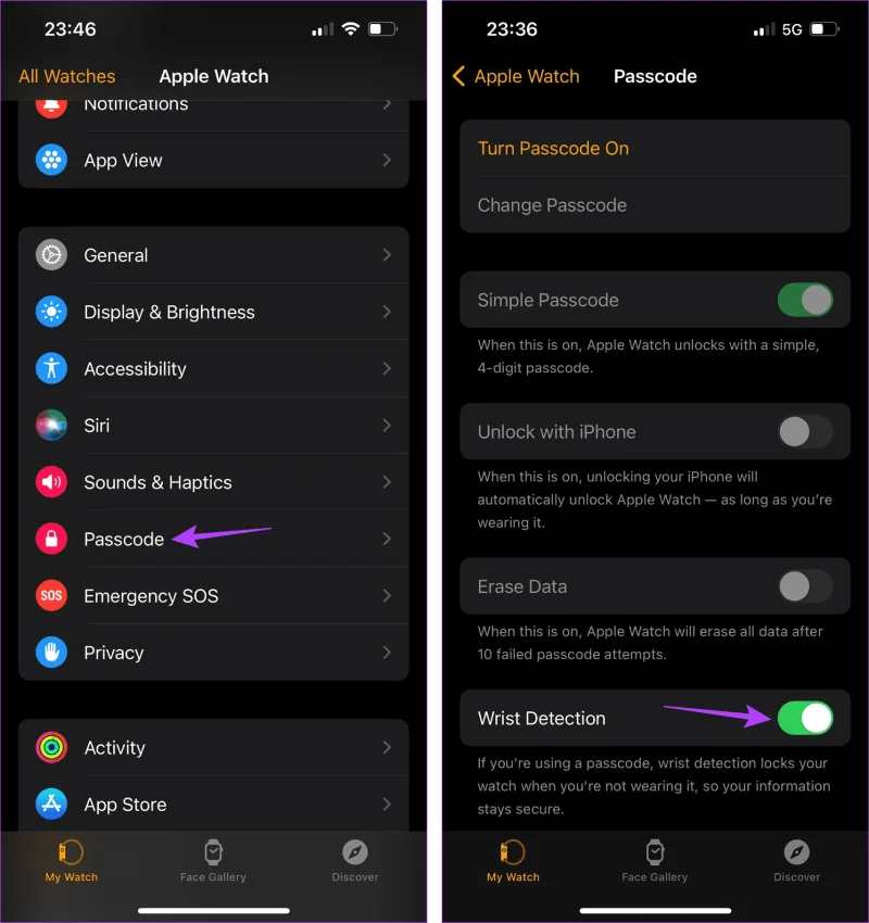 Comment activer ou désactiver la détection du poignet sur Apple Watch