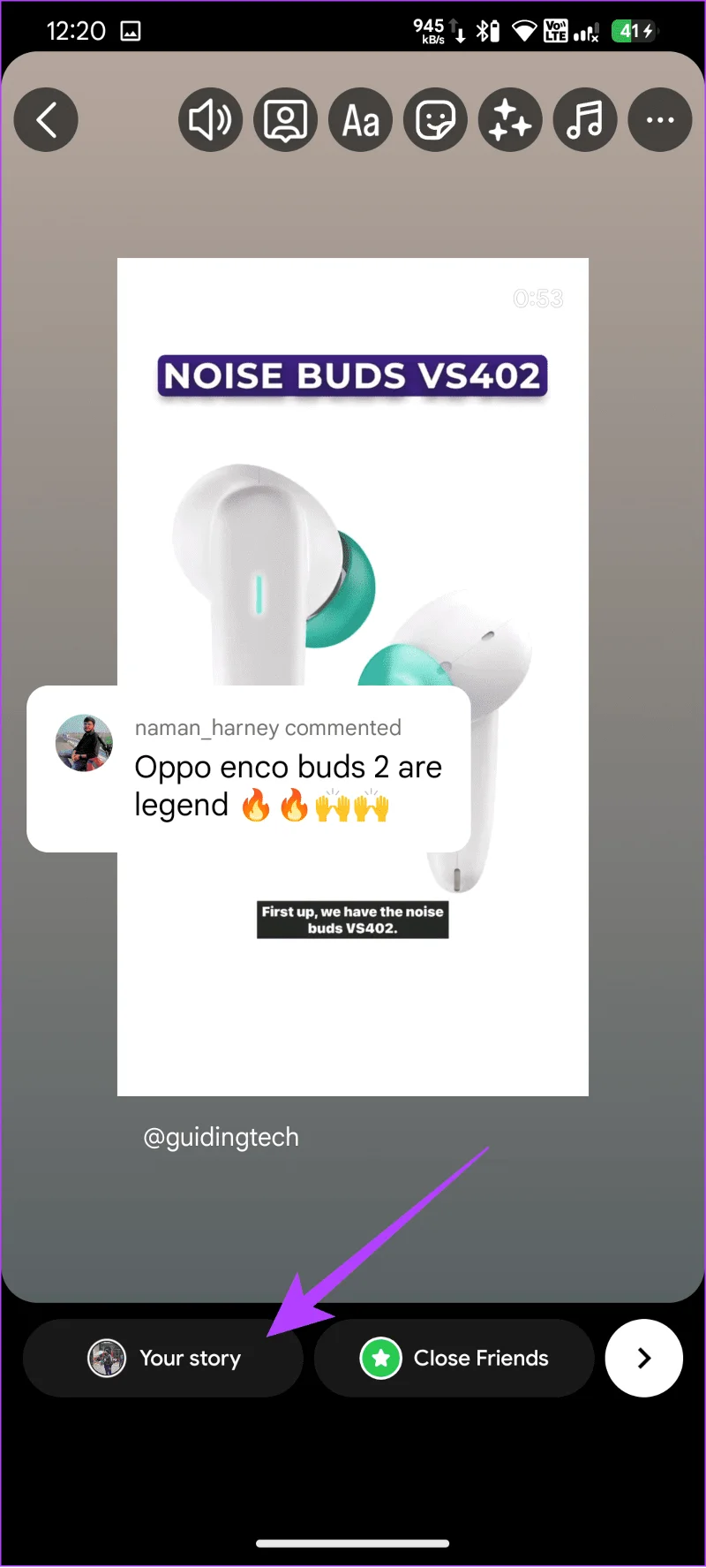 Come condividere commenti su Instagram Story