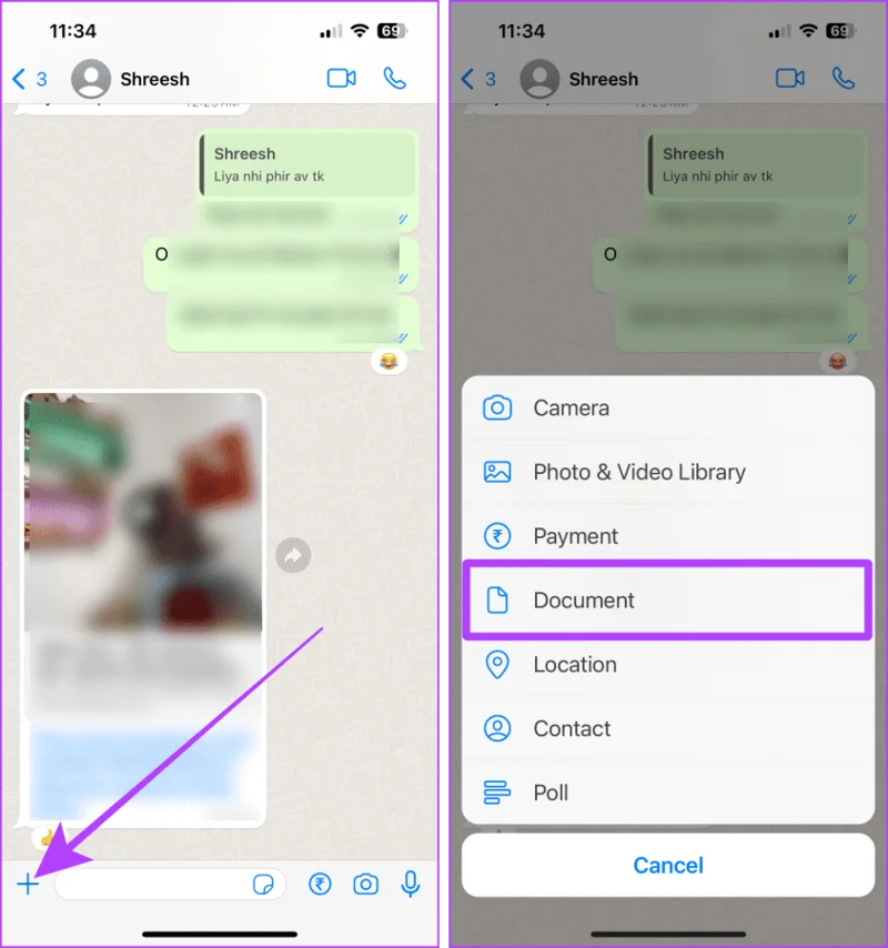 4 manieren om foto's als documenten op WhatsApp te verzenden met behulp van de iPhone