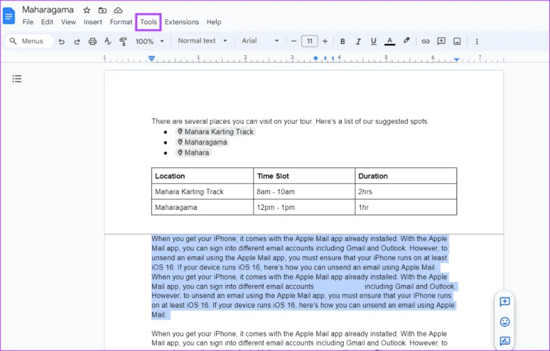 Comment ajouter et supprimer des numéros de ligne dans Google Docs