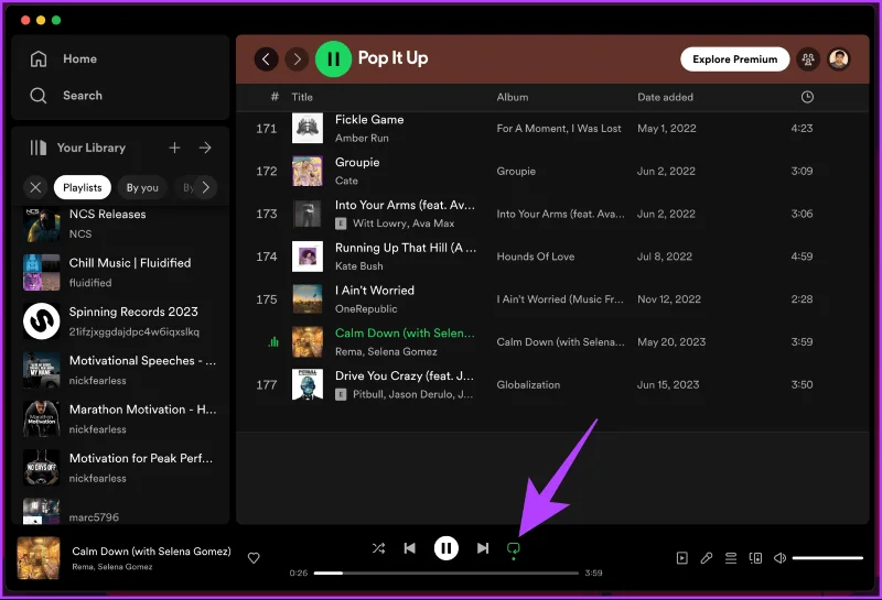 Een nummer op Spotify herhalen zonder handmatige tussenkomst