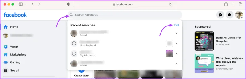Facebook-zoeksuggesties wissen van iPhone, Android, Windows of Mac