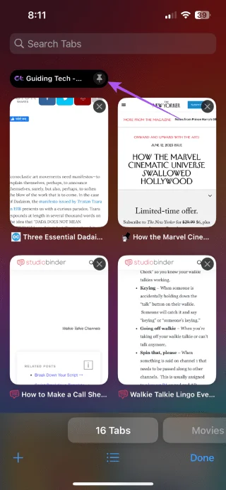 Tabbladen vastzetten in Safari op iPhone, iPad en Mac