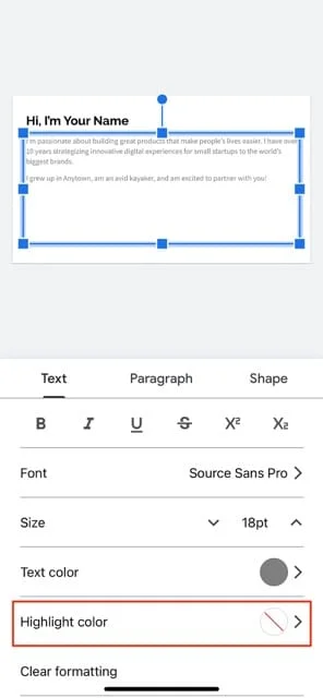 Cum să evidențiezi textul în Google Slides