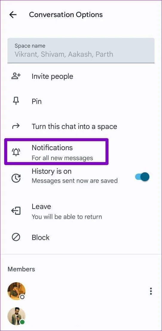 6 correzioni quando le notifiche dell'app Google Chat non funzionano