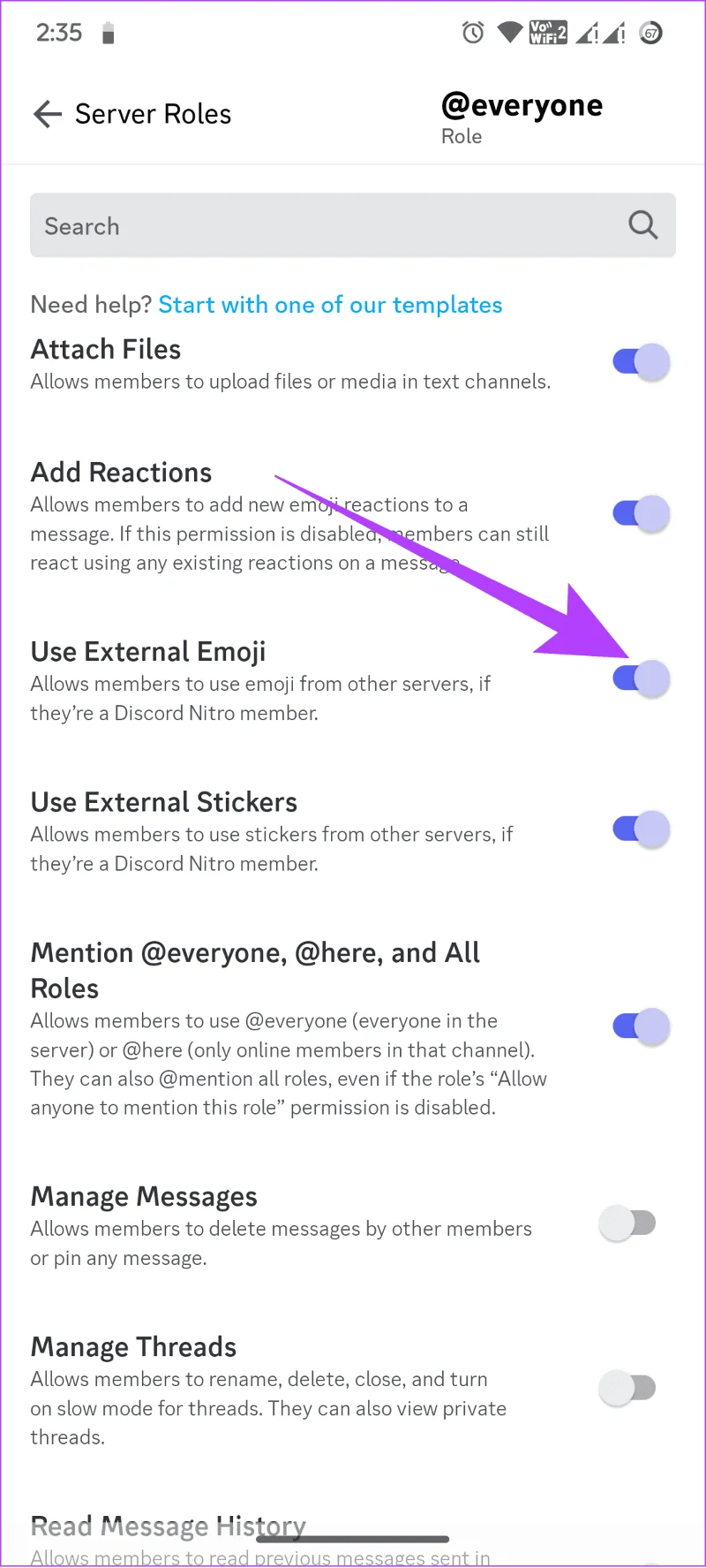 Activer les emoji externes mobile