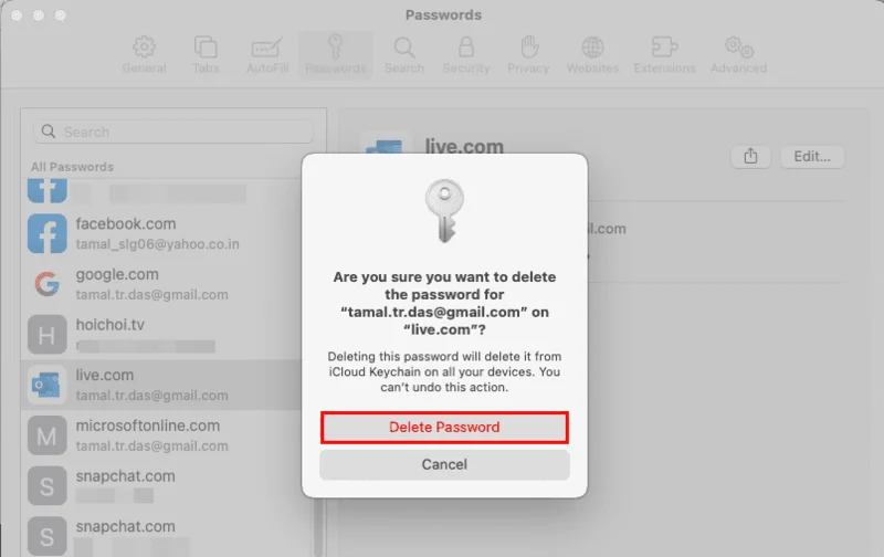 Safari: Cookies, Verlauf, Passwörter usw. löschen