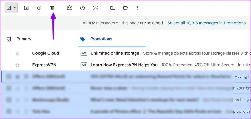 Come eliminare tutte le promozioni in Gmail