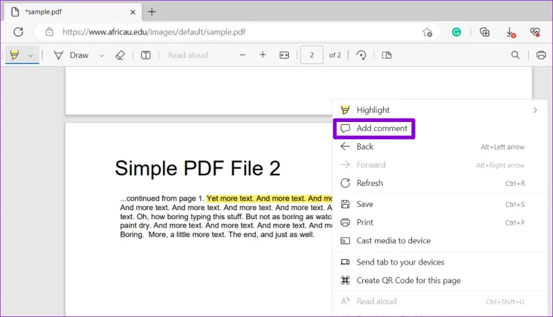 วิธีแก้ไข PDF โดยใช้ตัวแก้ไข PDF ในตัวของ Microsoft Edge