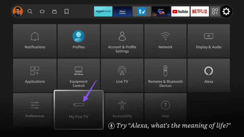 Redémarrer Fire TV Stick