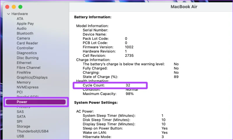 Qual è il conteggio dei cicli (batteria) su Mac e come controllarlo