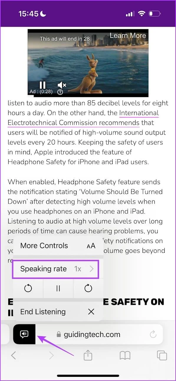Hoe u een webpagina hardop kunt voorlezen in Safari op de iPhone