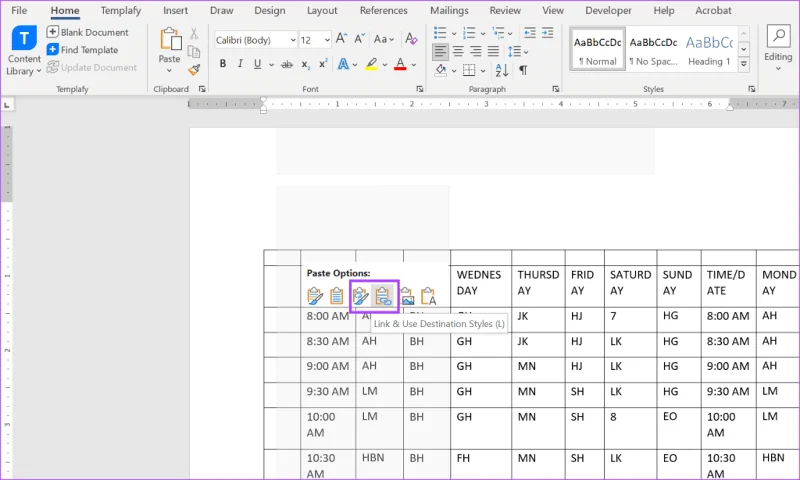 3 طرق لإدراج جدول بيانات Excel في مستند Word