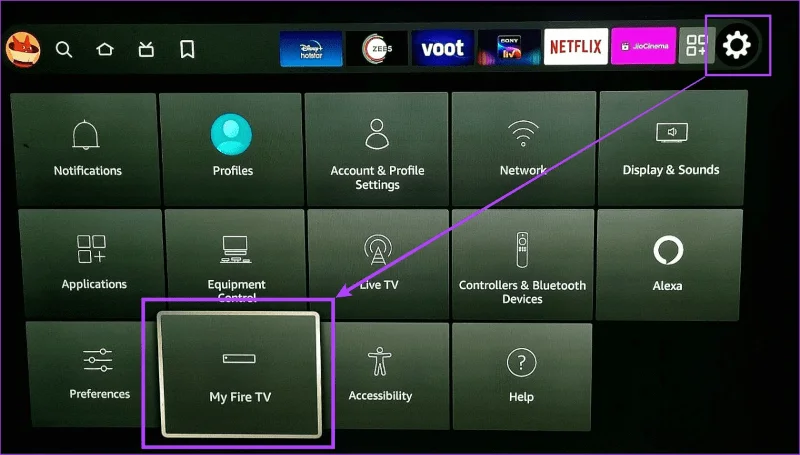 Menu Impostazioni di Fire TV Stick