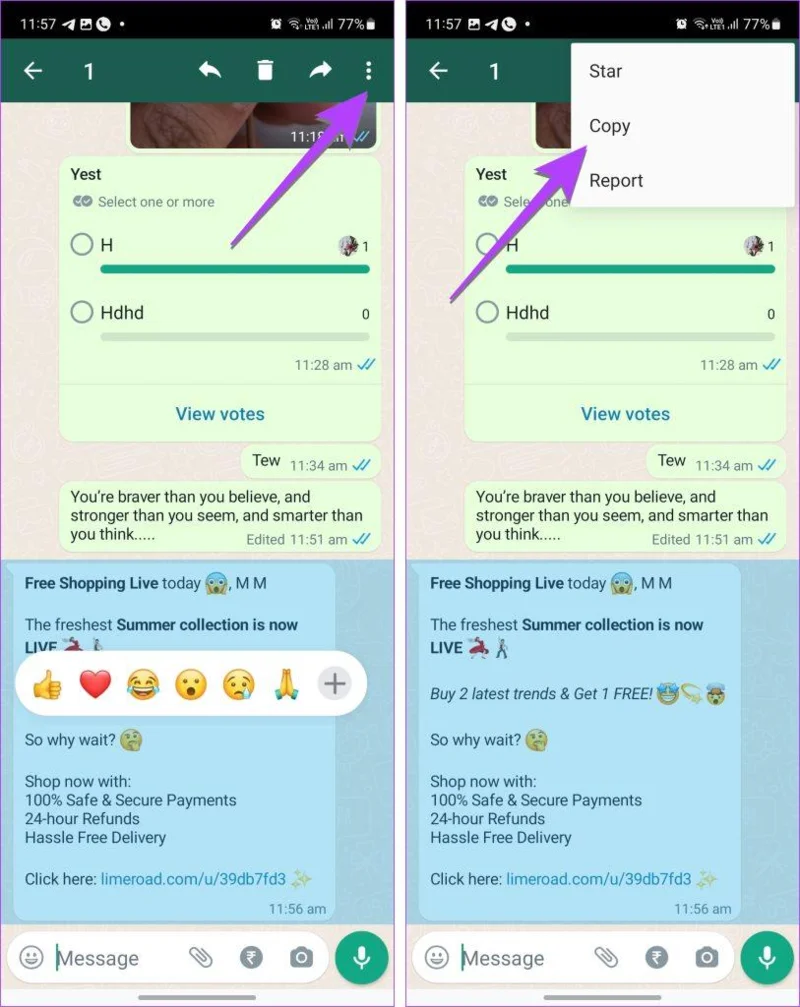 3 วิธีในการแก้ไขข้อความ WhatsApp
