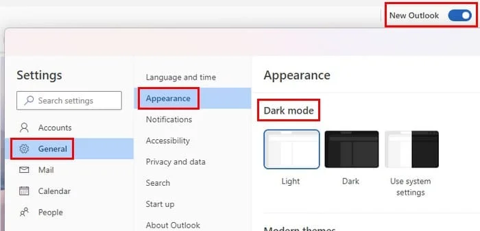 Cum să activați modul întunecat în Outlook