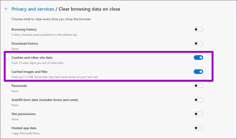 วิธีล้างแคชและคุกกี้บน Microsoft Edge