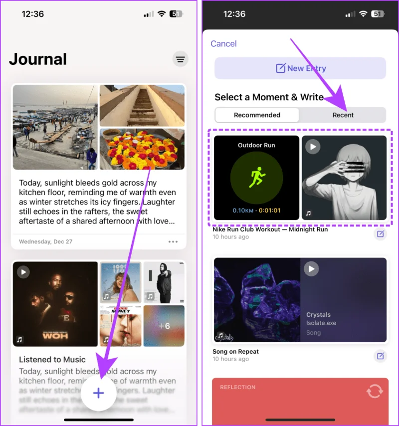 Hoe u de Journal-app op uw iPhone gebruikt
