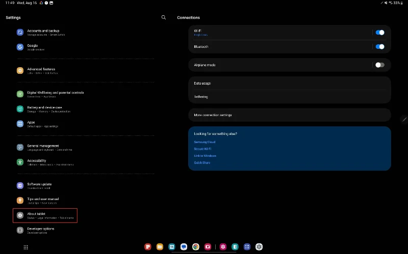 Galaxy Tab S9: USB Debugging inschakelen