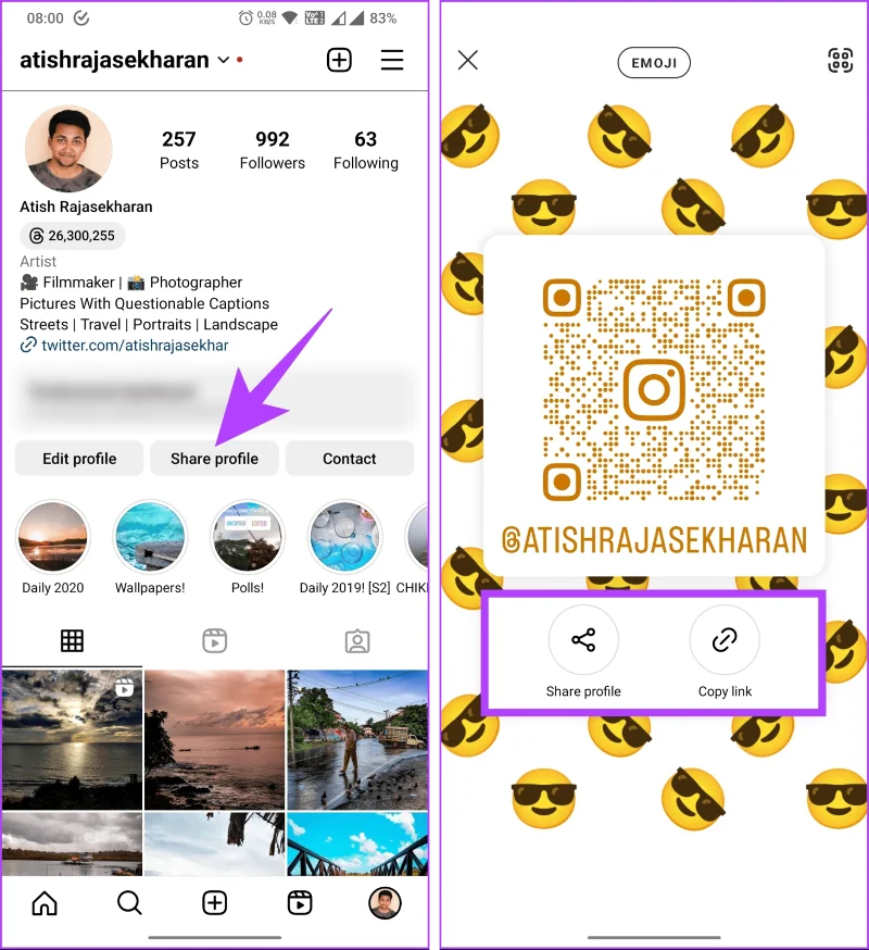 Come condividere il collegamento al tuo profilo Instagram