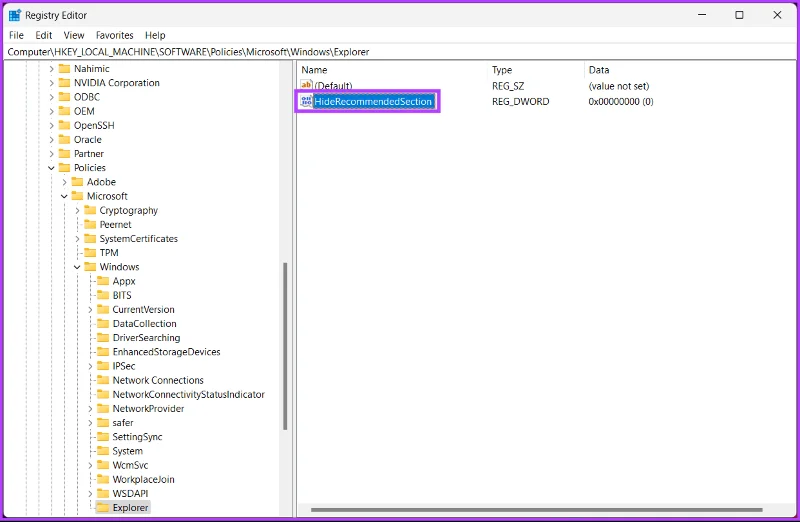 5 manieren om aanbevolen te verwijderen in Windows 11