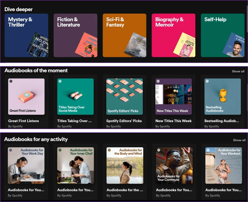 Come acquistare e ascoltare audiolibri su Spotify