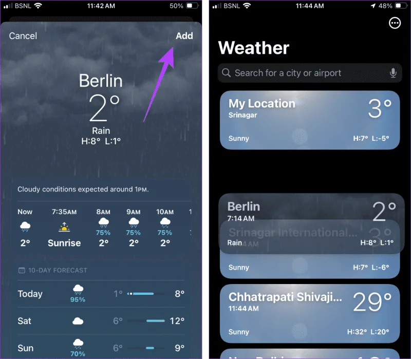 Hoe u de weerlocatie op iPhone, iPad of Apple Watch kunt wijzigen