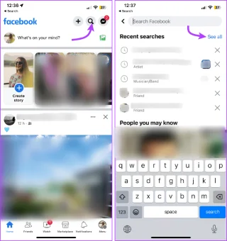 Facebook-zoeksuggesties wissen van iPhone, Android, Windows of Mac