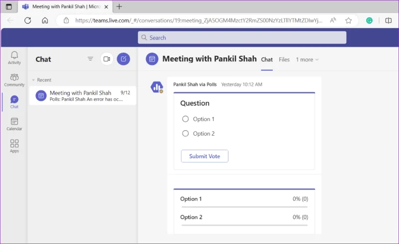 Las 6 soluciones principales para las encuestas que no funcionan en Microsoft Teams para Windows