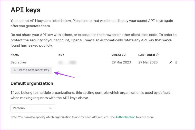วิธีสร้างคีย์ OpenAI API