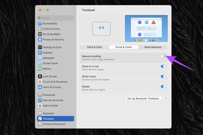Come invertire la direzione di scorrimento su Mac