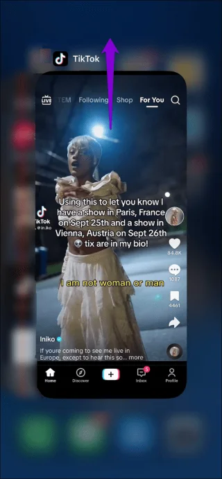 iPhone에서 TikTok 종료
