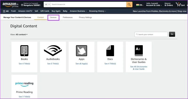 Come disconnettersi dall'app o dal sito web di Amazon