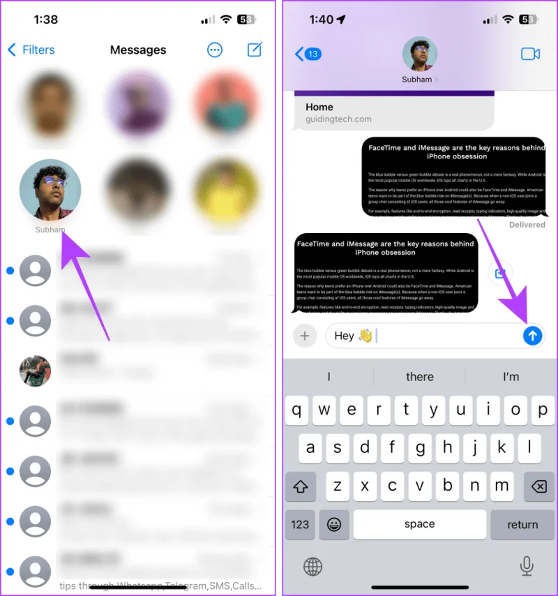 3 formas de enviarte mensajes de texto en iMessage